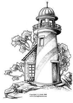 lighthouse clipart traceable