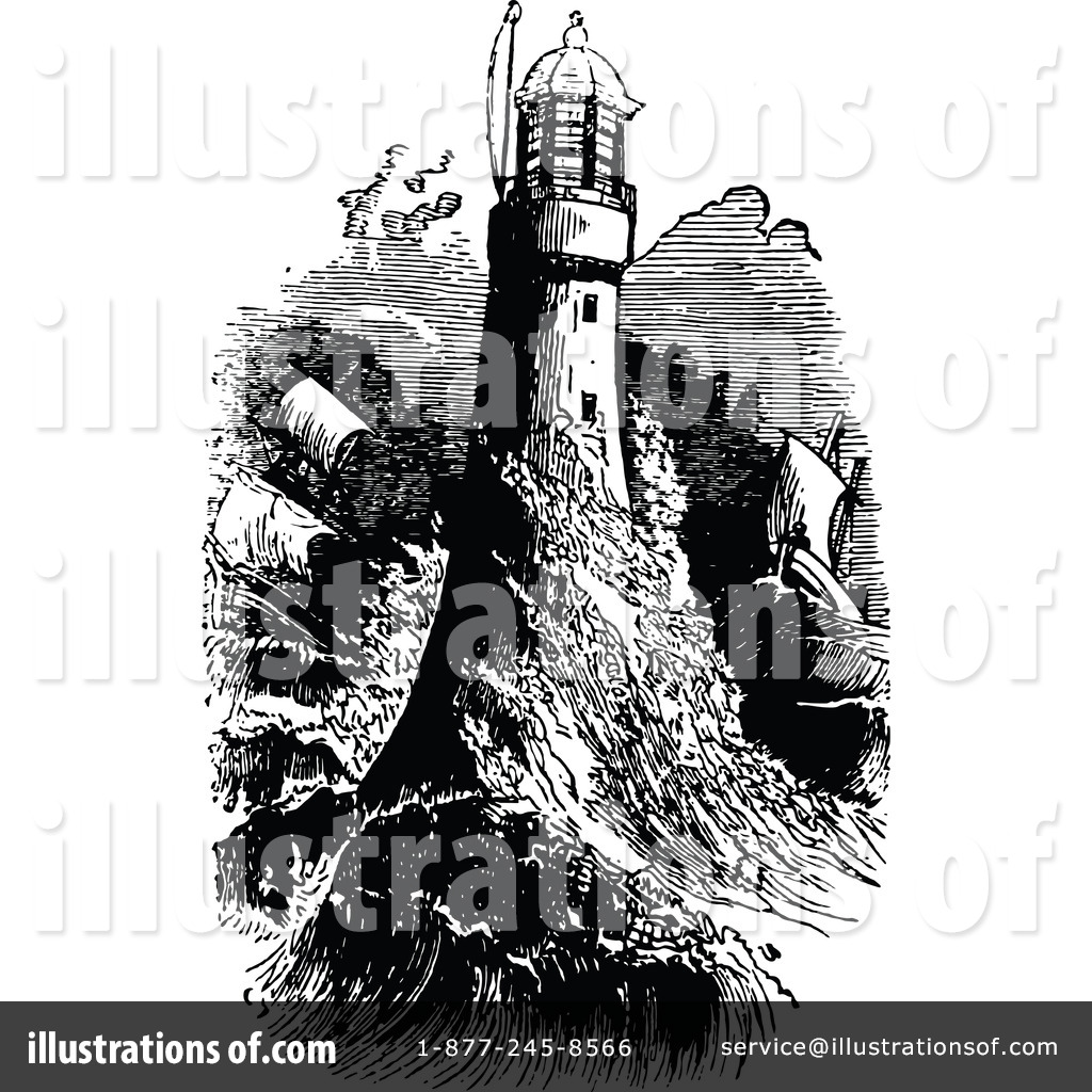 Lighthouse clipart vintage. Illustration by prawny 