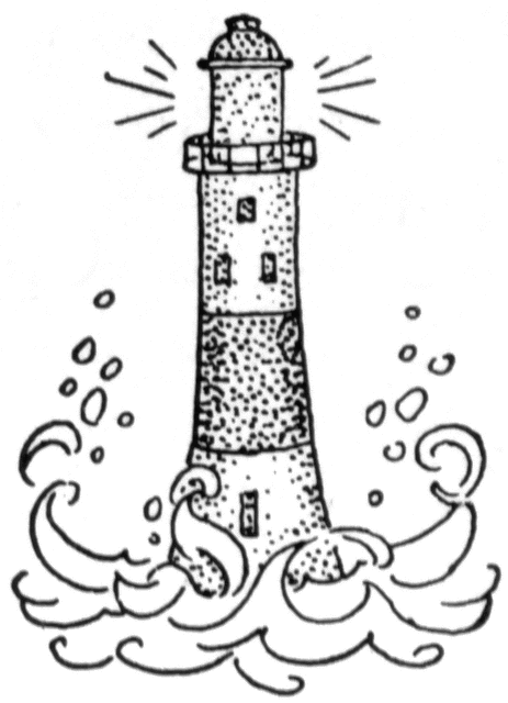 lighthouse clipart wave drawing