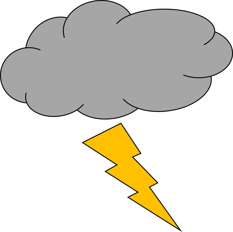 Lighting clipart thundercloud. Thunder and lightning medium