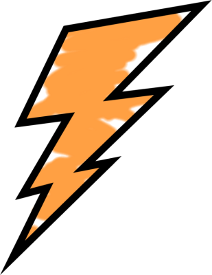 Orange painted bolt for. Lightning clipart artistic