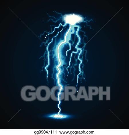 Vector art concept background. Lightning clipart real lightning