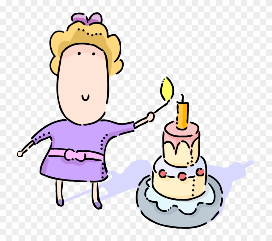 Lights clipart birthday. Youngster candle on cake