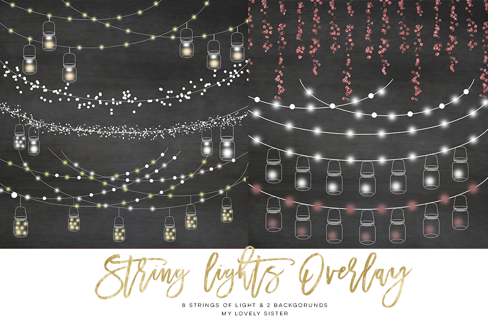 String chalkboard party . Lights clipart mason jar
