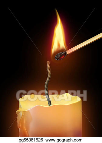 Lights clipart match. Stock illustrations candle light