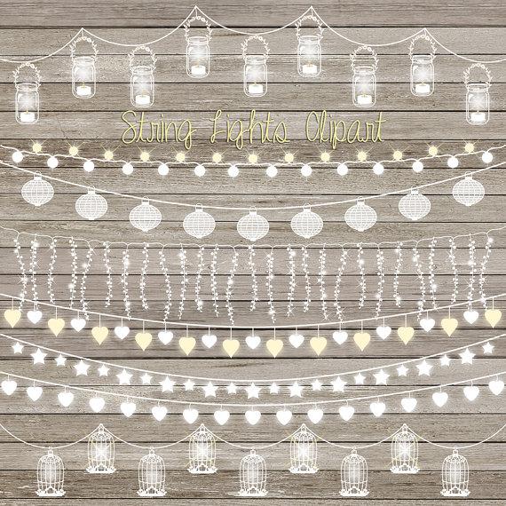 String clip art with. Lights clipart wedding