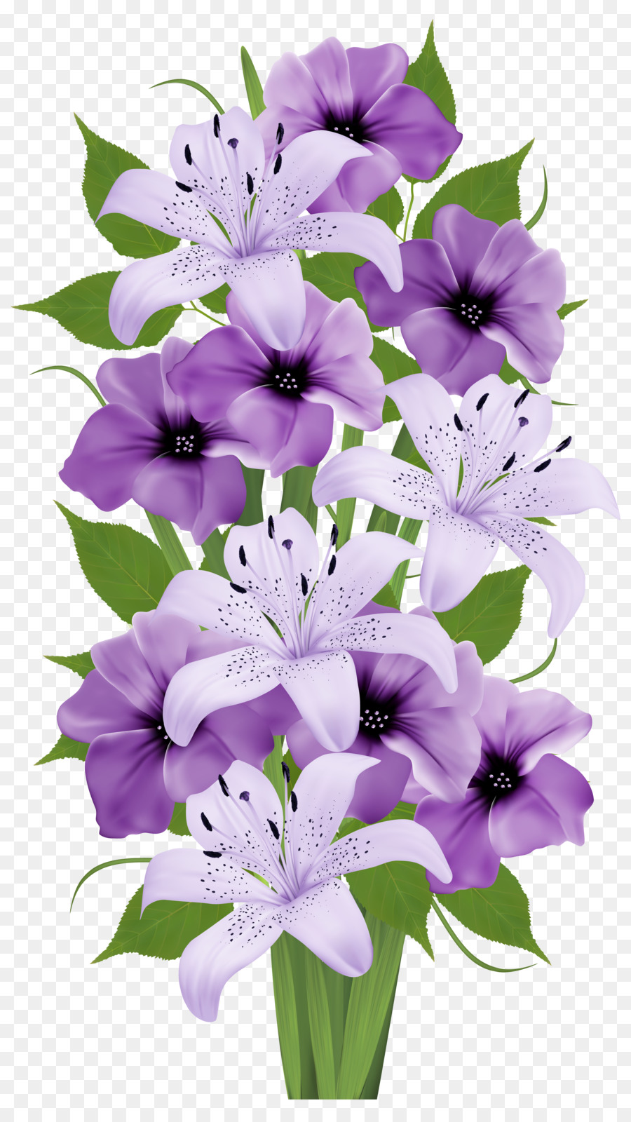 Lily clipart flower decoration. Cartoon plant purple 