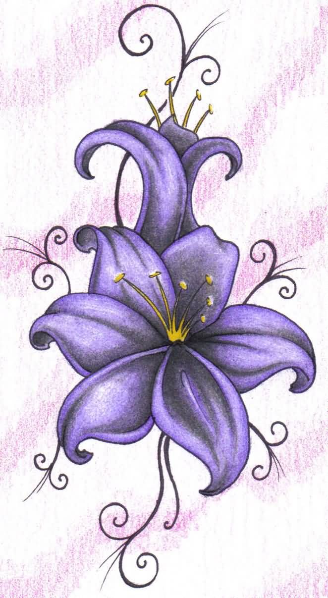 lily clipart light purple flower