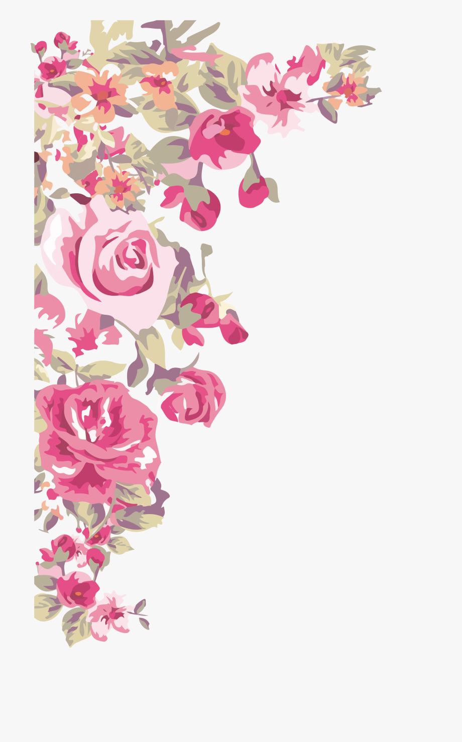 lily clipart pink corner border