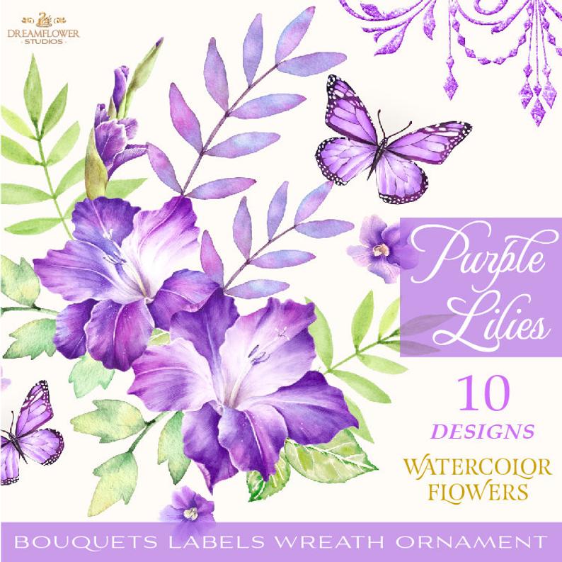 lily clipart purple lily