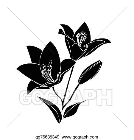 Vector art drawing gg. Lily clipart silhouette