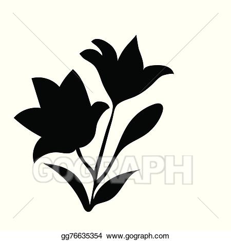 Lily clipart silhouette. Vector art drawing gg