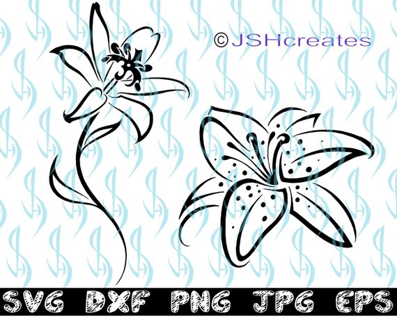 lily clipart tribal