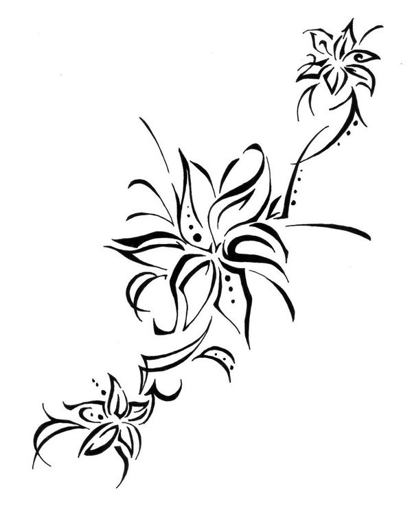 lily clipart tribal