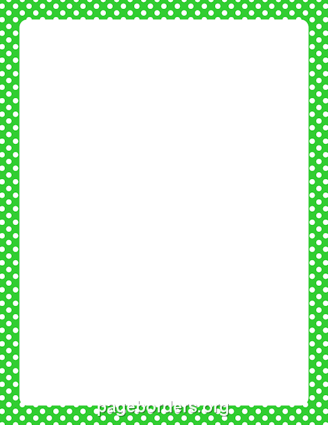 Lime clipart border. Green and white polka