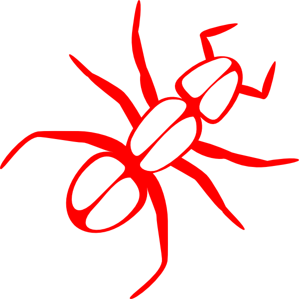 Outline red clip art. Line clipart ant