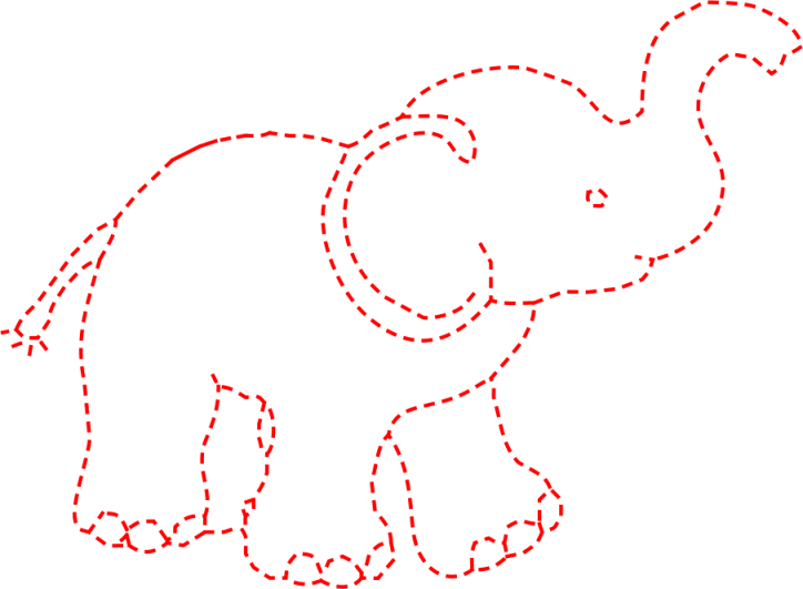 line clipart elephant