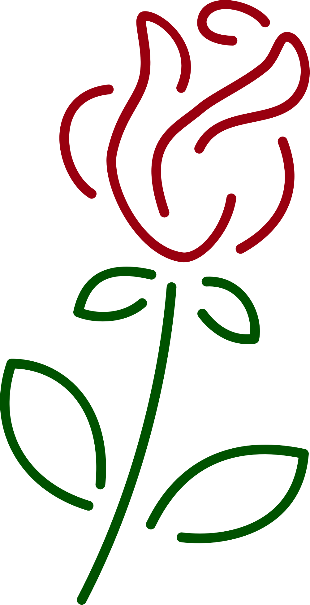line clipart rose