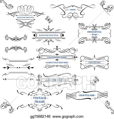 Lines clipart ornate. Vector illustration frames with