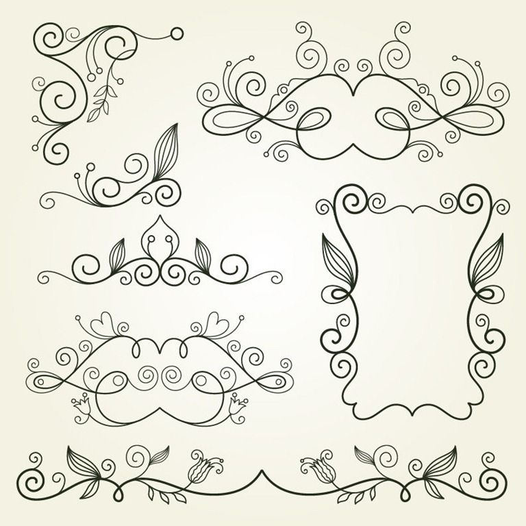 lines clipart twirly