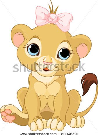 Cartoon animals clip . Lion clipart baby girl