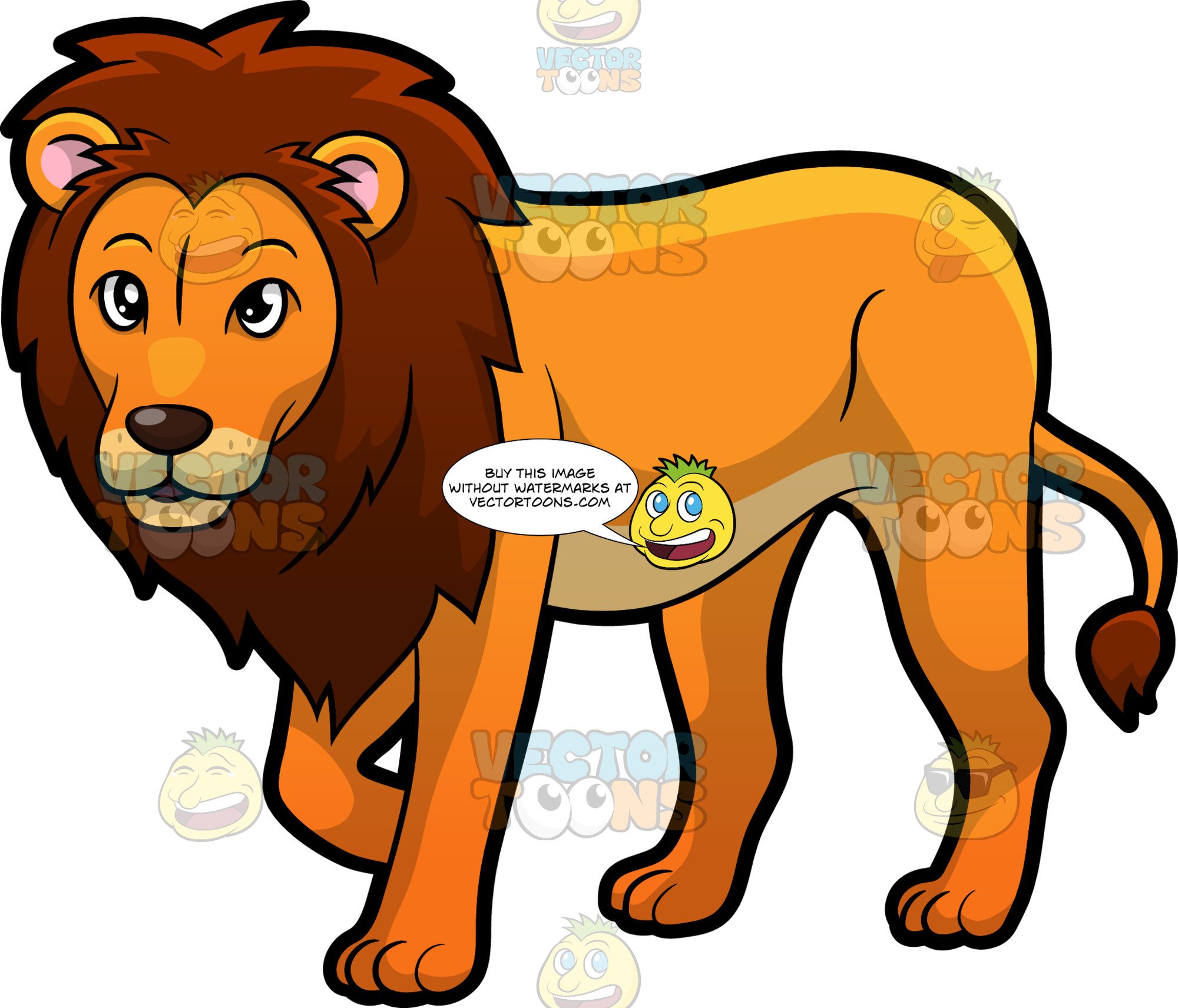Lion clipart male. A proud looking 