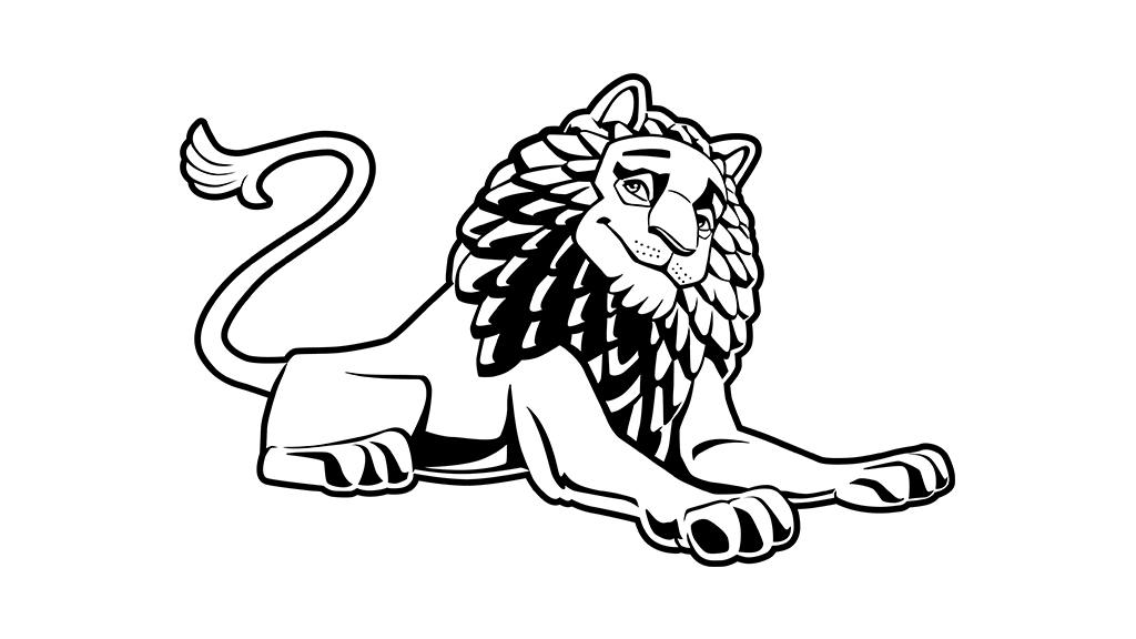 lions clipart black and white