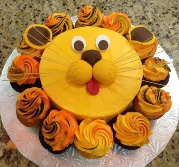 lions clipart cake