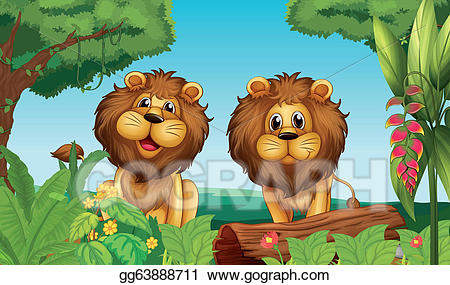lions clipart forest