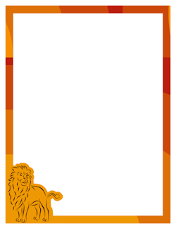Lion border art for. Lions clipart frame