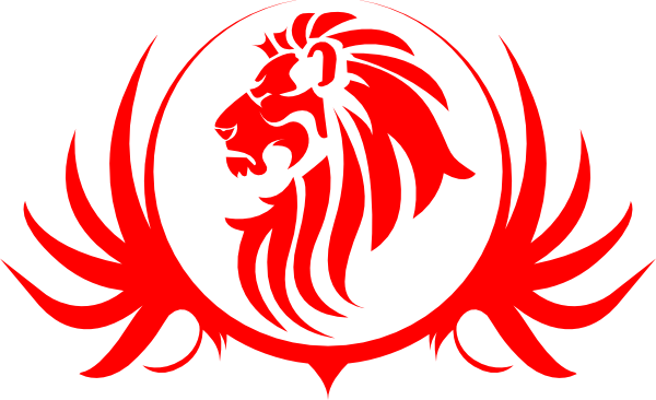 lions clipart red