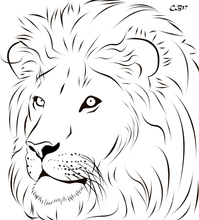 Lion line art . Lions clipart shadow