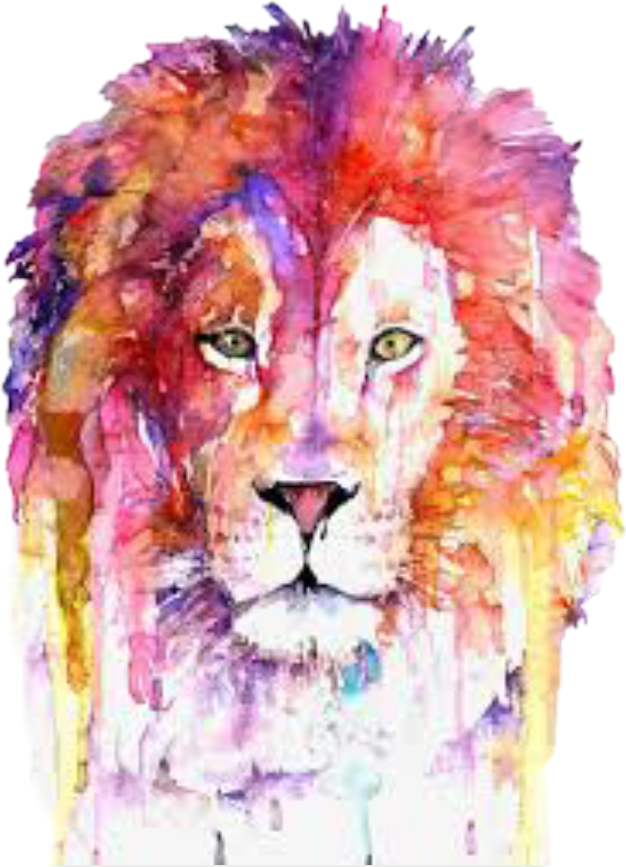 Lions clipart watercolor. Lion leon sticker by