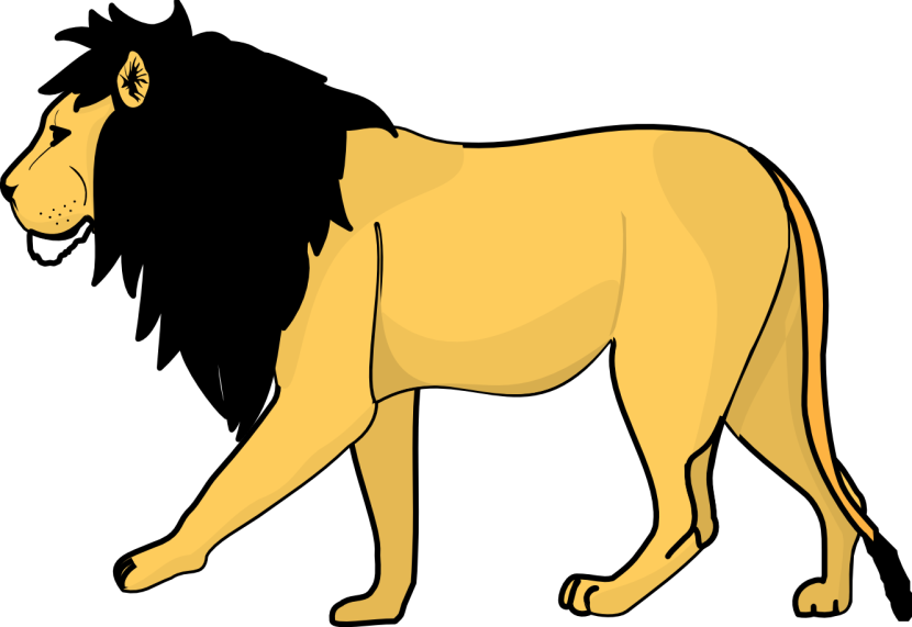 lions clipart yellow