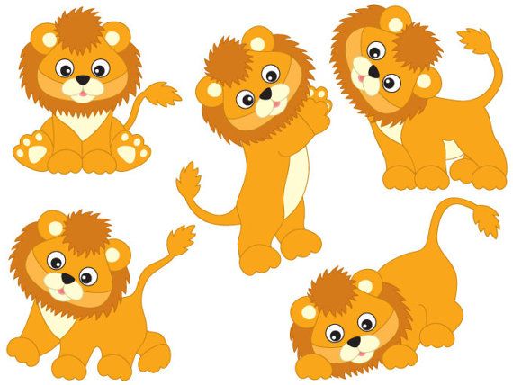 lions clipart yellow
