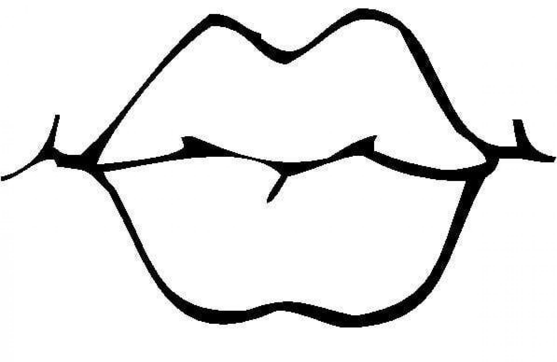 lip clipart coloring page