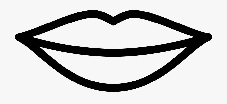 lips clipart black and white