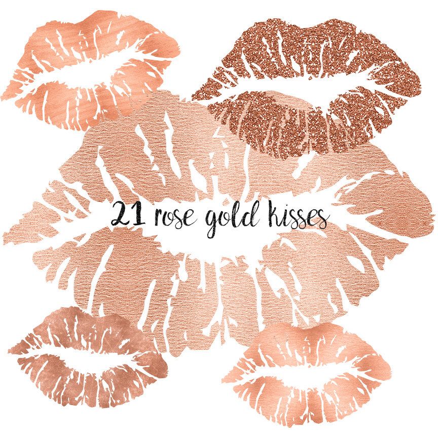 lips clipart rose gold