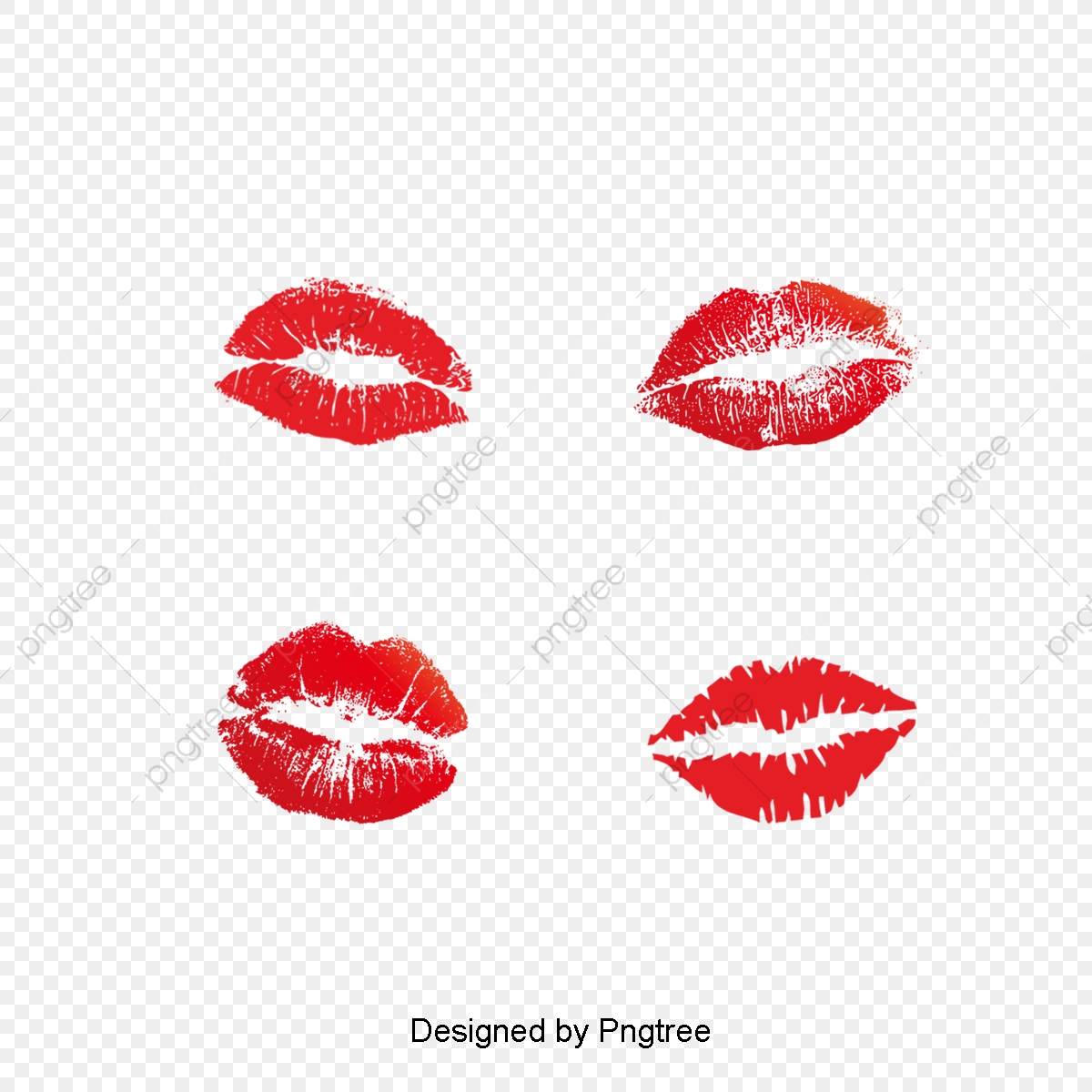 Red lip print simple. Lipstick clipart pattern