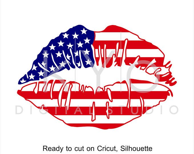 lips clipart 4th july