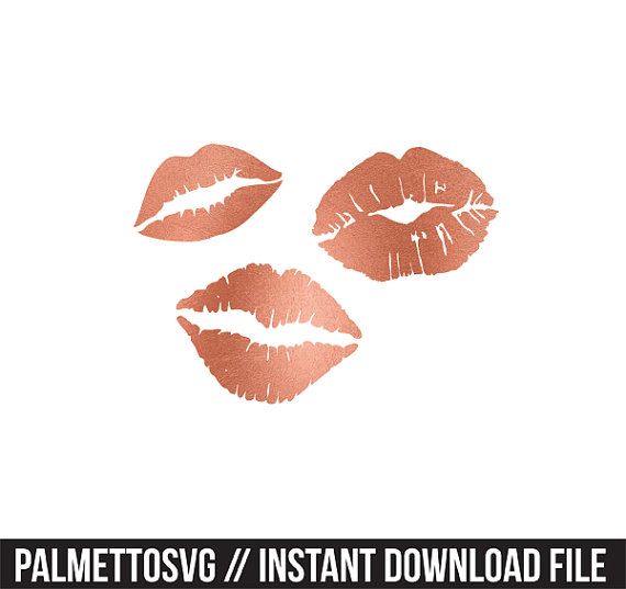 lips clipart rose gold