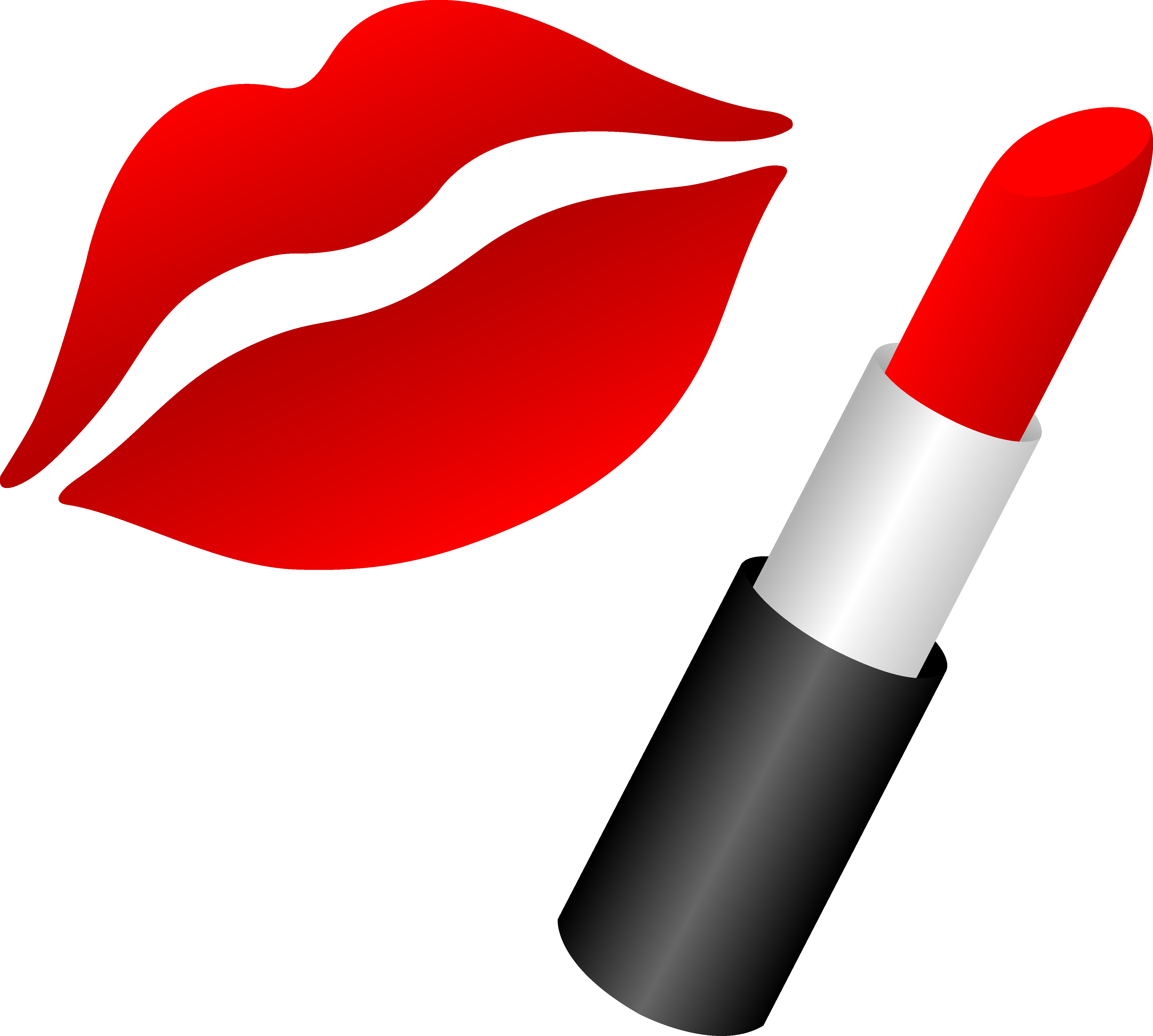 Outline clipart mouth. Lips with red lipstick