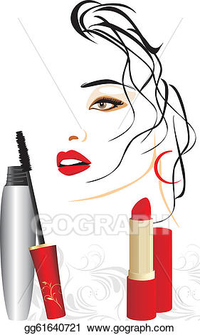 Clip art vector and. Lipstick clipart mascara