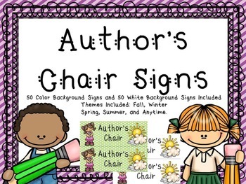 literacy clipart author's chair