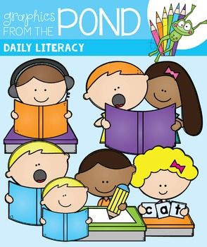 Literacy clipart classroom resource. Daily clip art line