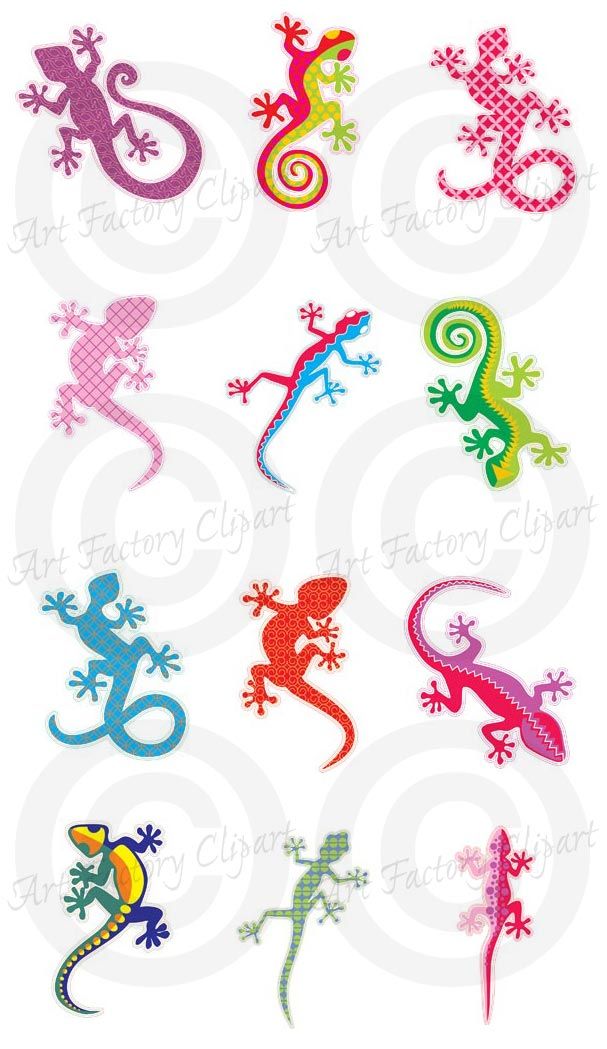 Lizard clipart colourful. Geckos from www artfactoryclipart