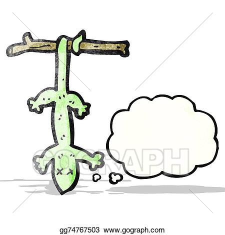 Lizard clipart dead. Vector cartoon with thought