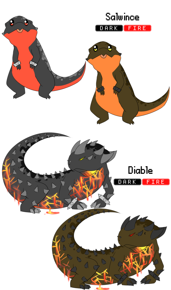Fakemon collab salwince and. Lizard clipart thorny devil