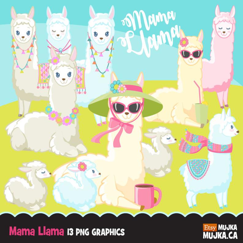 Llama clipart baby llama, Llama baby llama Transparent FREE for