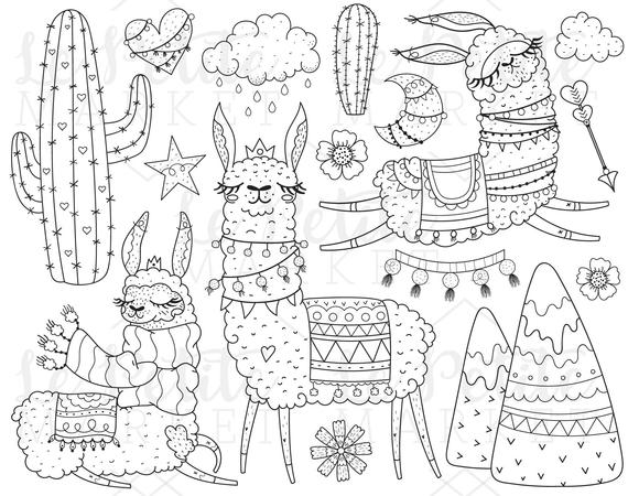llama clipart illustration